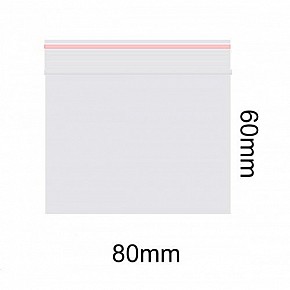 ST | Zipbags 80x60mm Transparent Redline