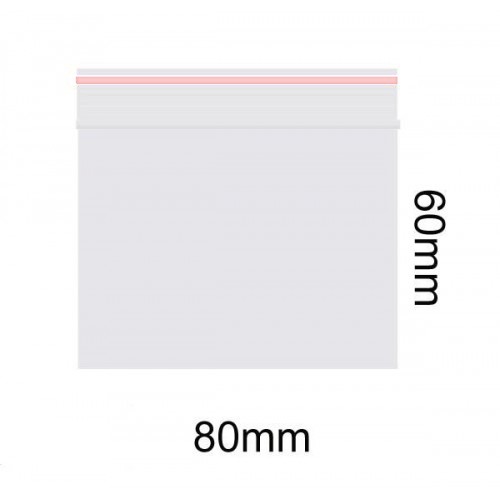 ST | Zipbags 80x60mm Transparent Redline